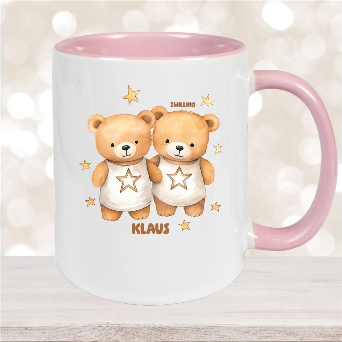 Tasse Sternzeichen Kinder Zwilling 1 Wunschname Keramik Kinderbecher personalisiert versch. Farben