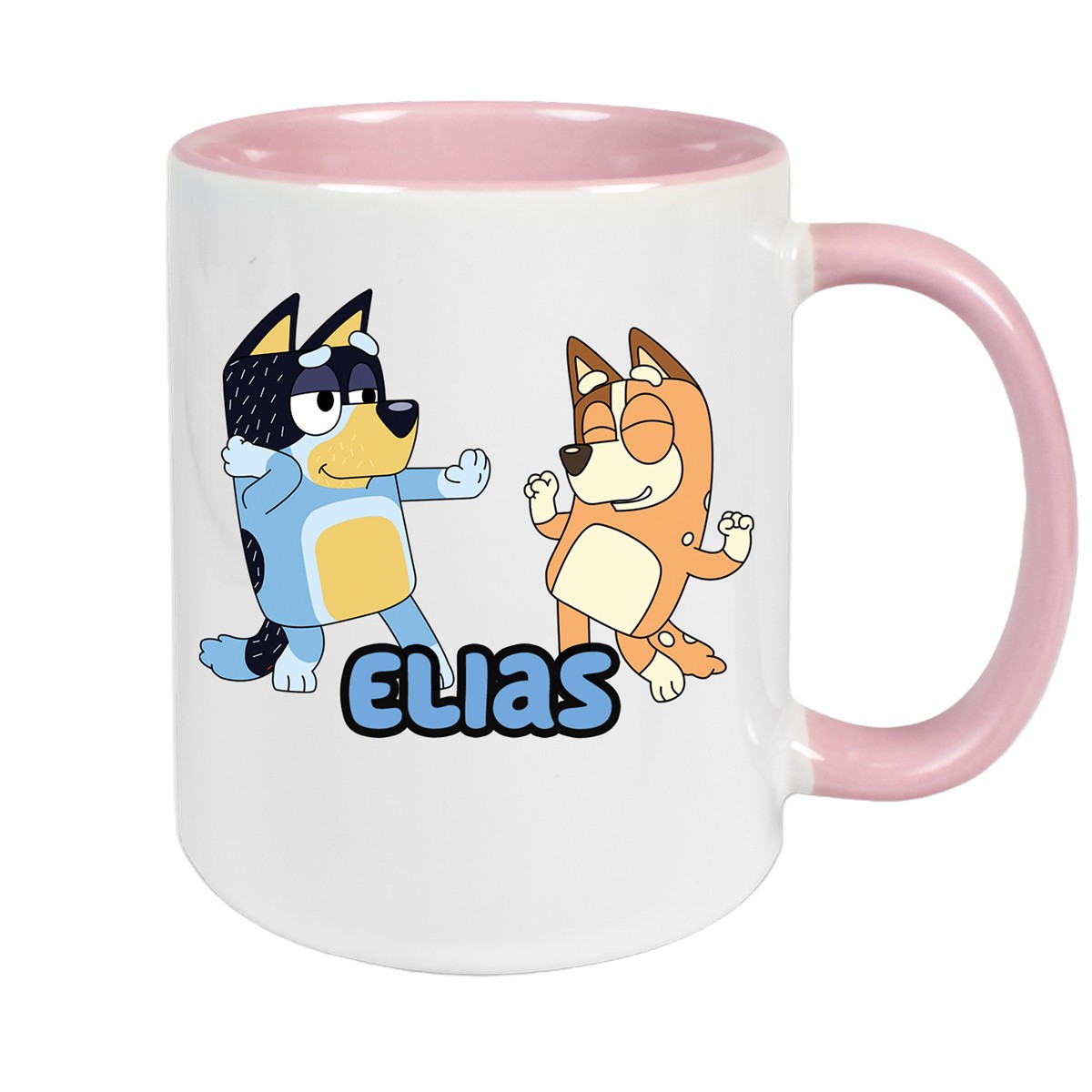 Tasse Bluey #1 Wunschname Keramik Kinderbecher personalisiert Altrosa