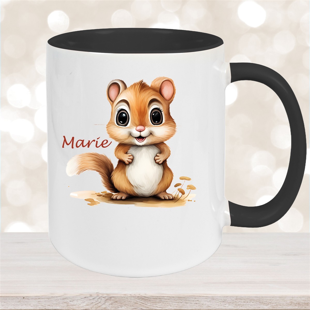 Tasse Wunschname Chipmunk #2 Keramik Kinderbecher personalisiert versch. Farben