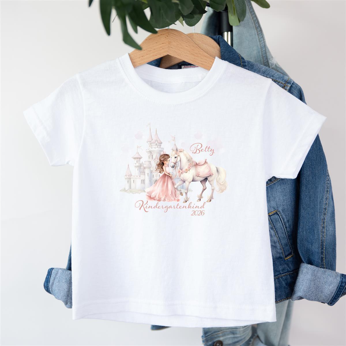 T-Shirt Kindergartenkind-Prinzessin 1 Personalisiert mit Namen Kinder
