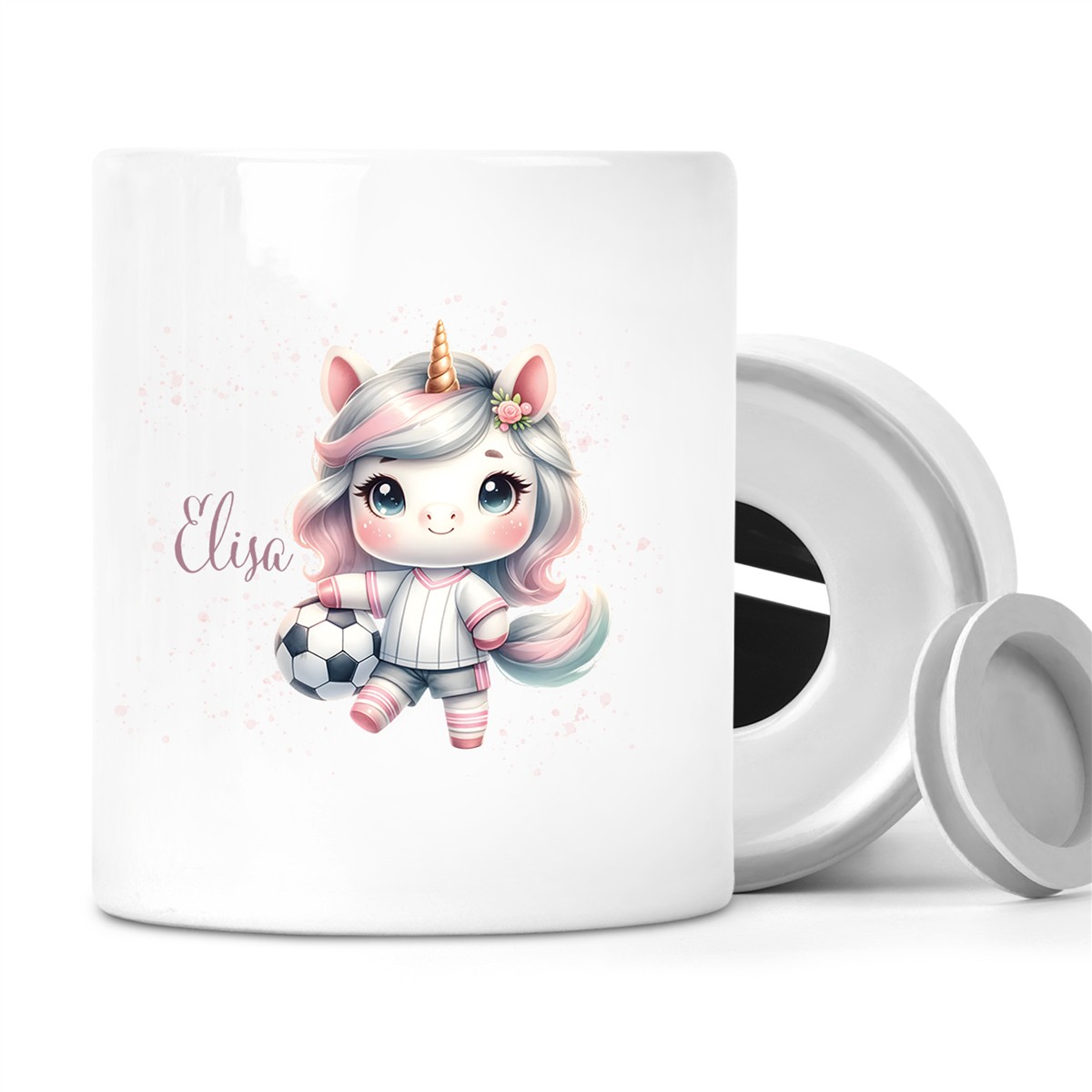 Spardose mit Wunschname Fußball # 10 personalisiert