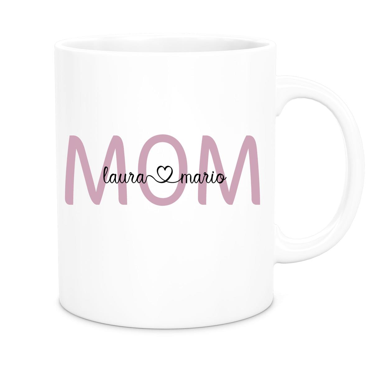 Tasse Muttertag 2 Wunschnamen Keramik Personalisiert versch. Farben