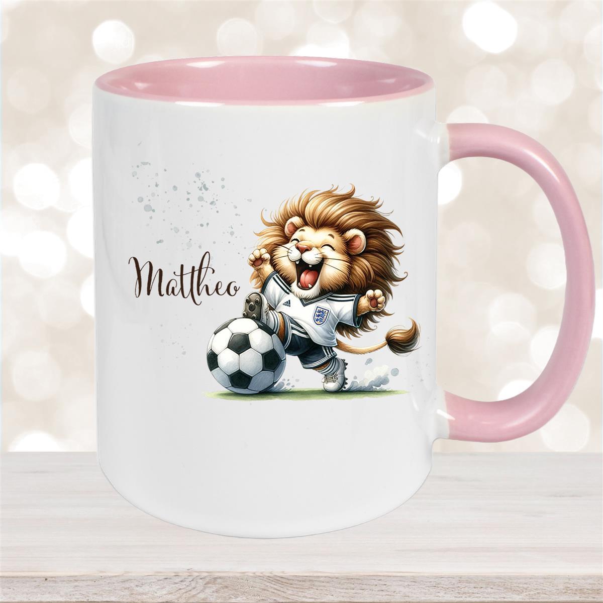Tasse Fußball #9 Wunschname Keramik Kinderbecher personalisiert versch. Farben