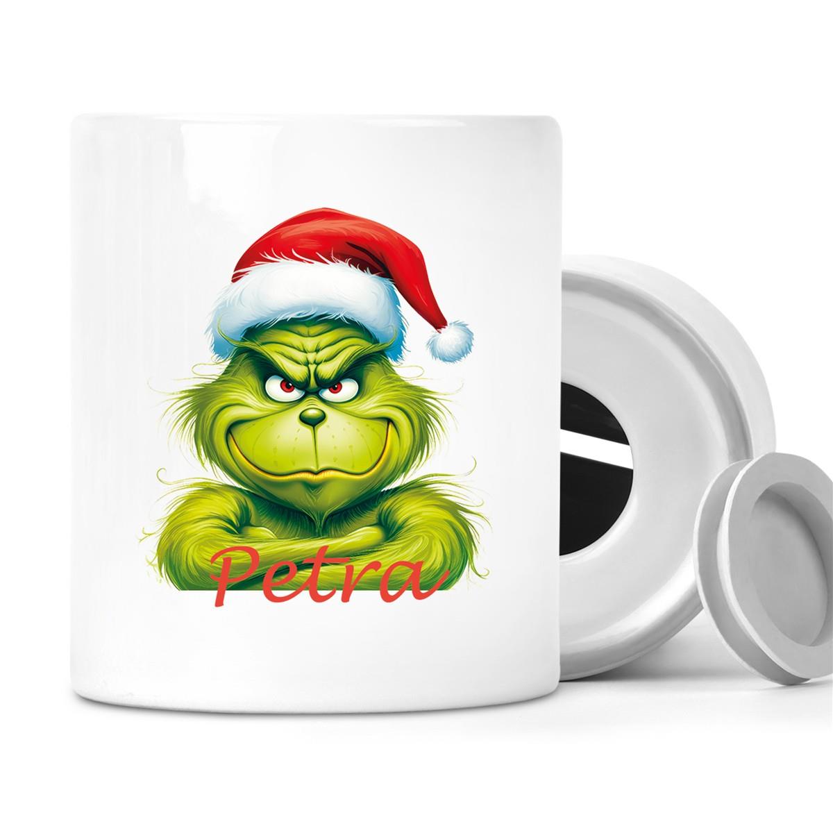 Spardose mit Wunschname Weihnachten Grinch 2 personalisiert