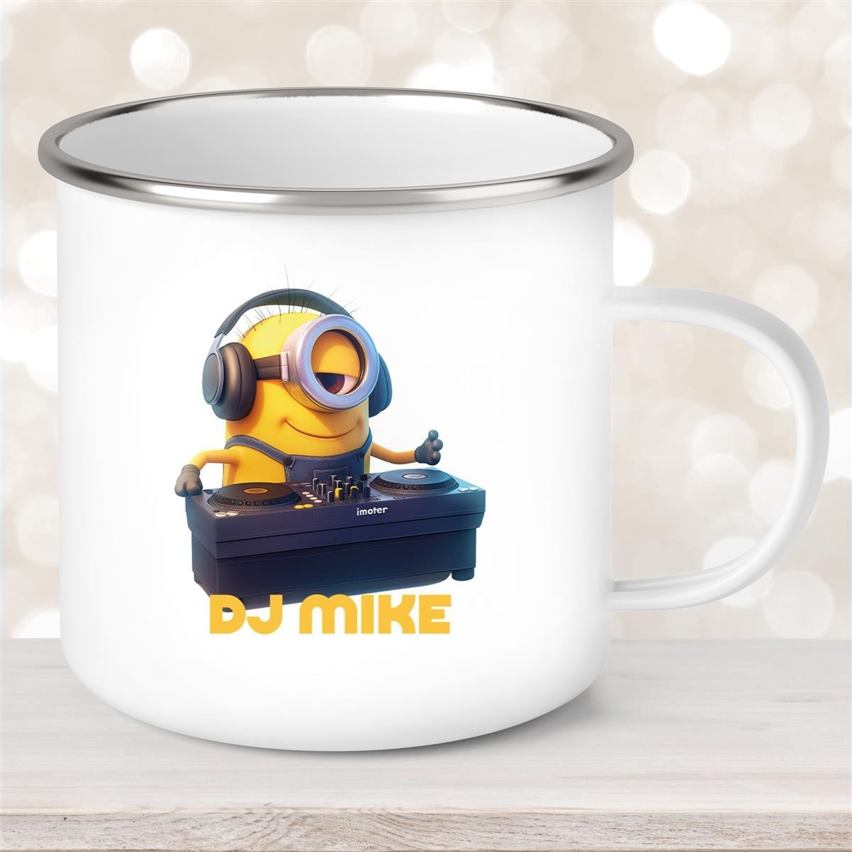 Tasse Minions Kinder Minion #9 DJ Wunschname Emaille Kinderbecher personalisiert