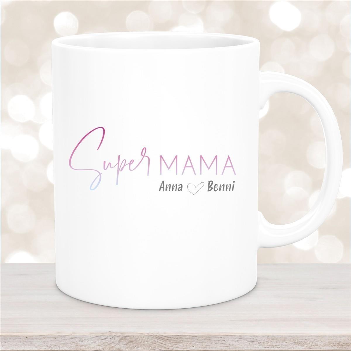 Tasse Muttertag 4 Wunschnamen Keramik Personalisiert versch. Farben