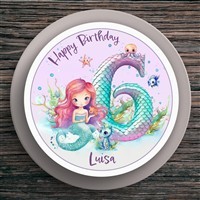 Tortenaufleger Geburtstag Meerjungfrau #1 Name & Zahl (20cm) Fondant Papier
