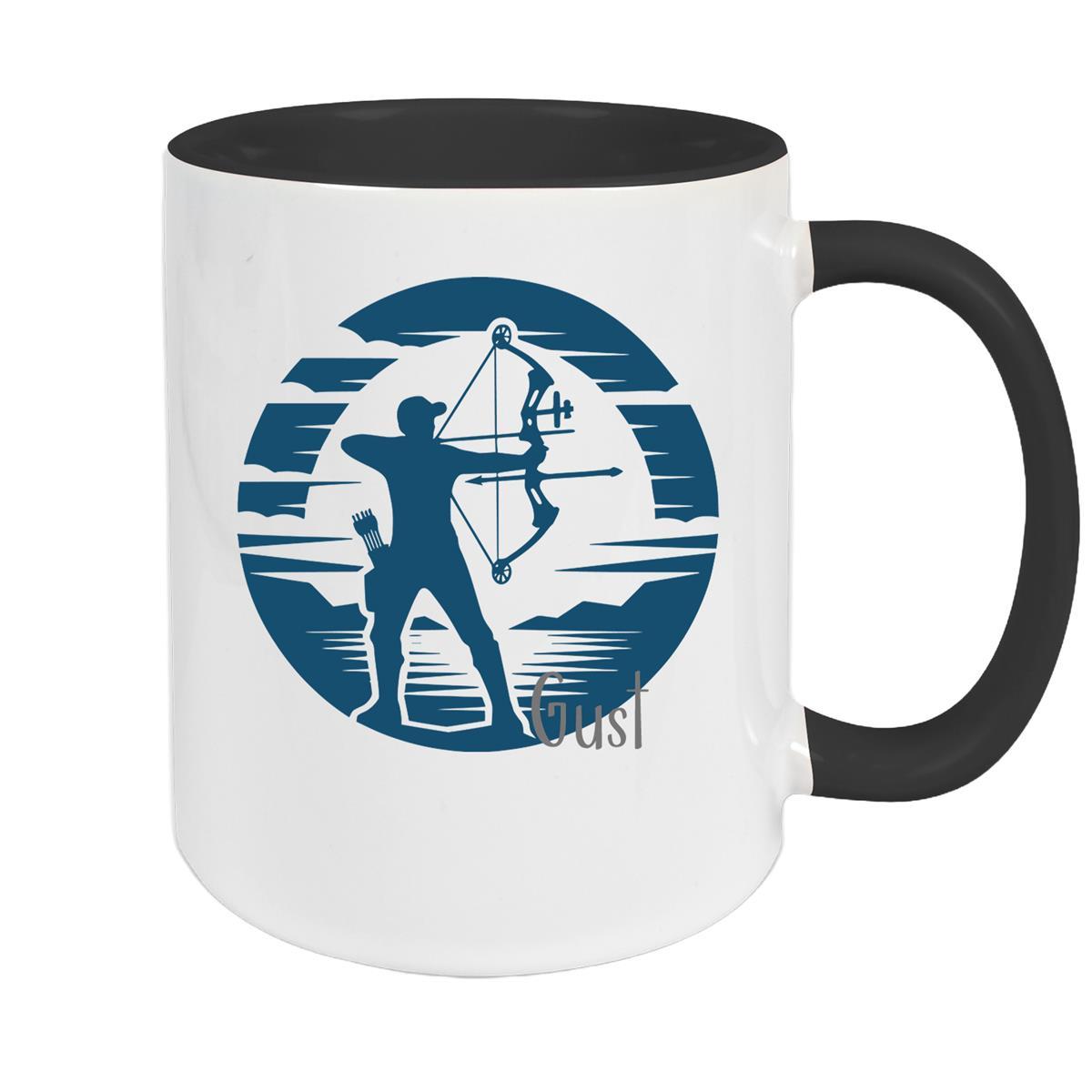 Tasse Bogenschütze 3 Wunschname Keramik personalisiert versch. Farben