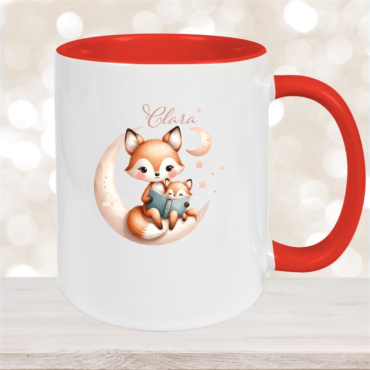 Tasse Wunschname Fuchs #2 Keramik Kinderbecher  versch. Farben