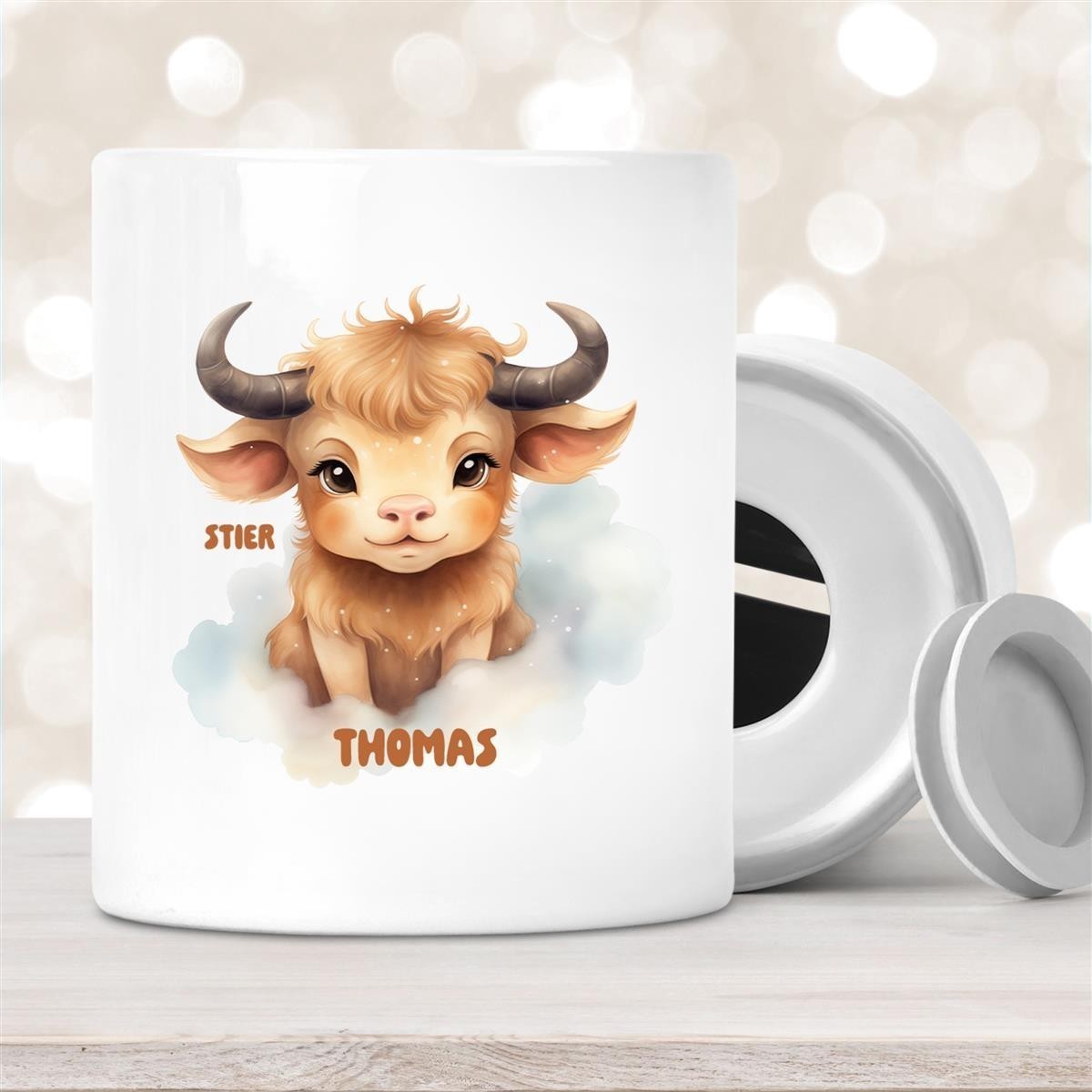 Spardose mit Wunschname Sternzeichen Stier #1 personalisiert Spardose mit Wunschname Sternzeichen Stier #1 personalisiert