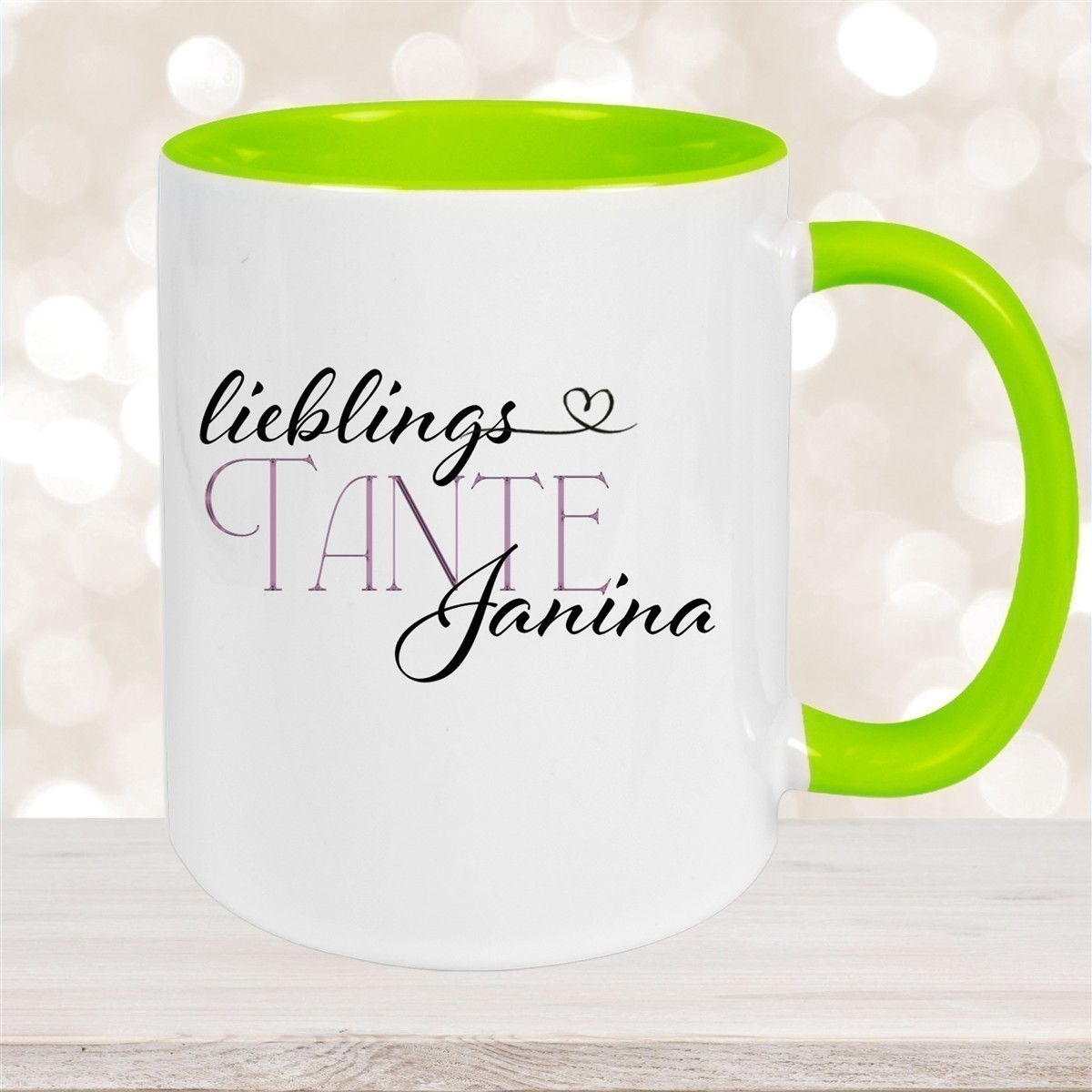 Tasse Wunschname Lieblings-Tante #1 personalisiert Keramik Becher versch. Farben