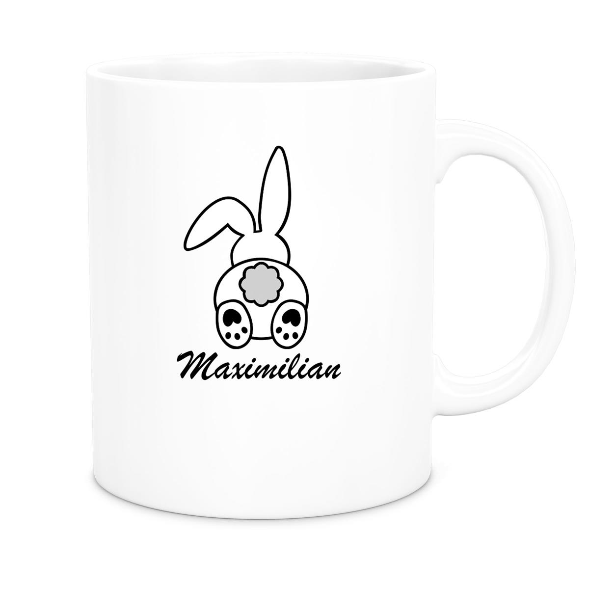Tasse Ostern - Hase 4 Wunschnamen Keramik personalisiert versch. Farben