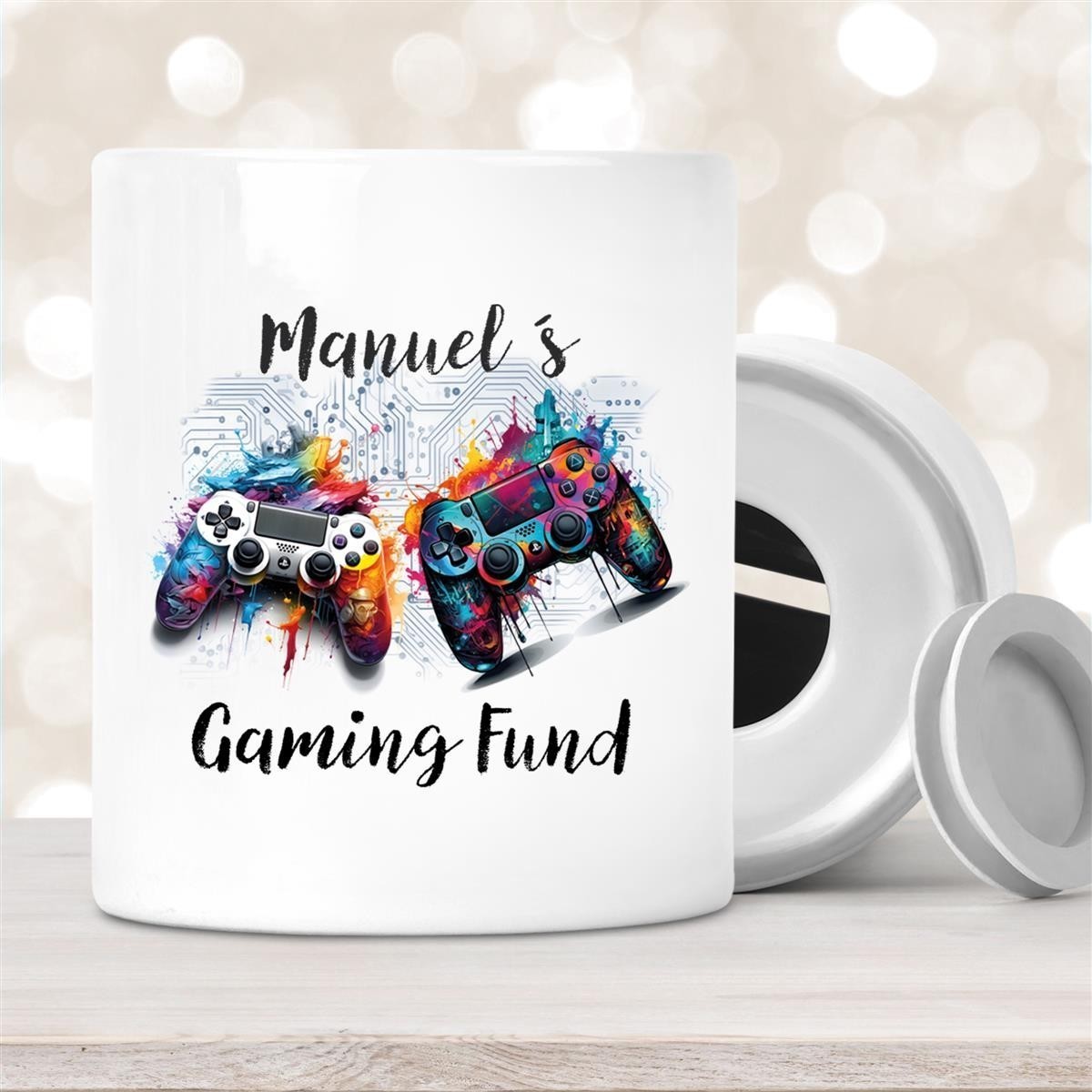 Spardose mit Wunschname Gamer #1, Controller, Gamer Fund, Personalisiert Spardose mit Wunschname Gamer #1, Controller, Gamer Fund, Personalisiert