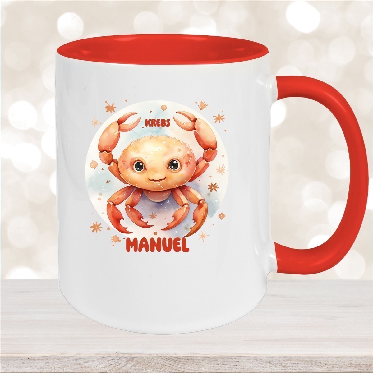 Tasse Sternzeichen Kinder Krebs #1 Wunschname Keramik Kinderbecher personalisiert versch. Farben