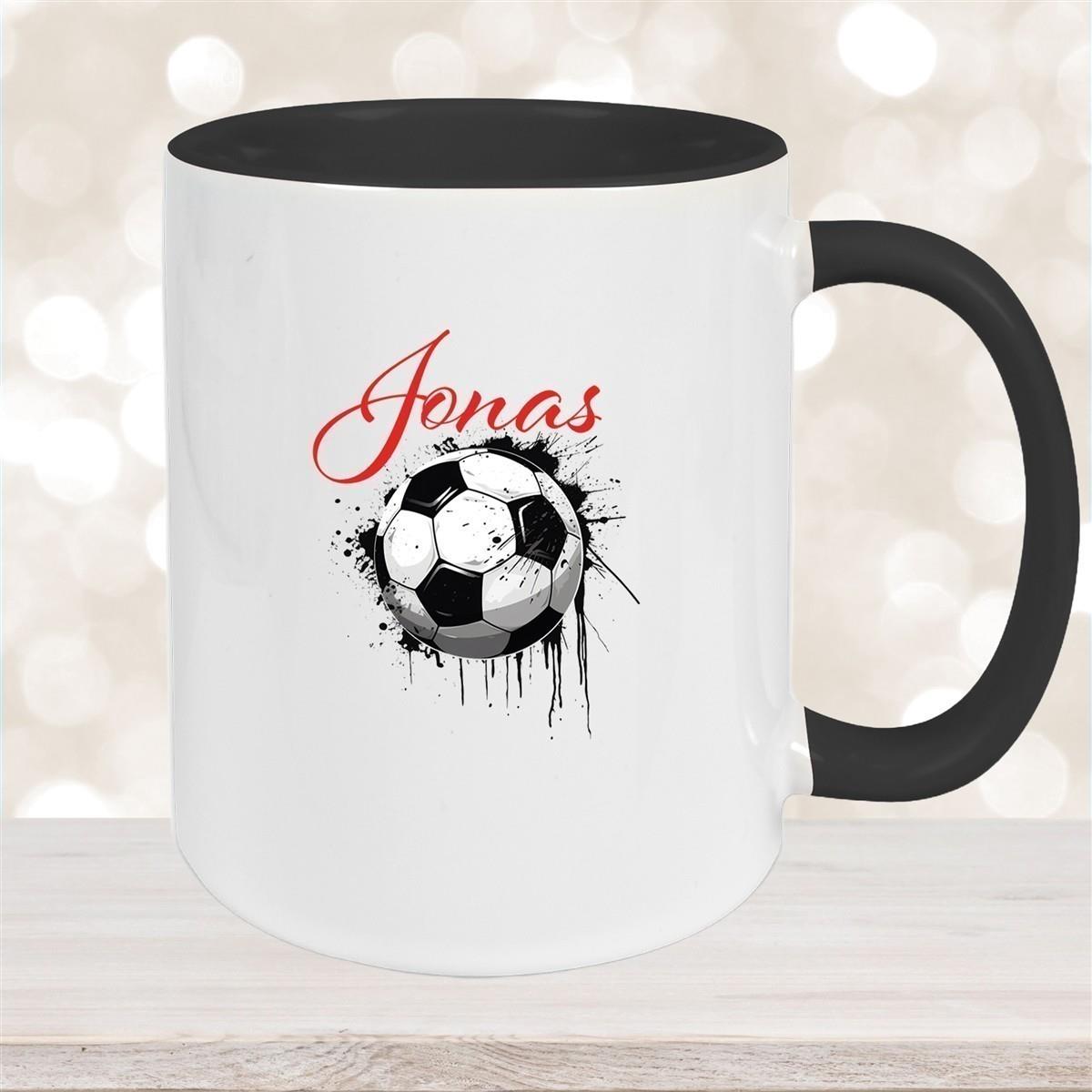 Tasse Wunschname Fußball 19 Personalisiert Keramik Kinderbecher versch. Farben