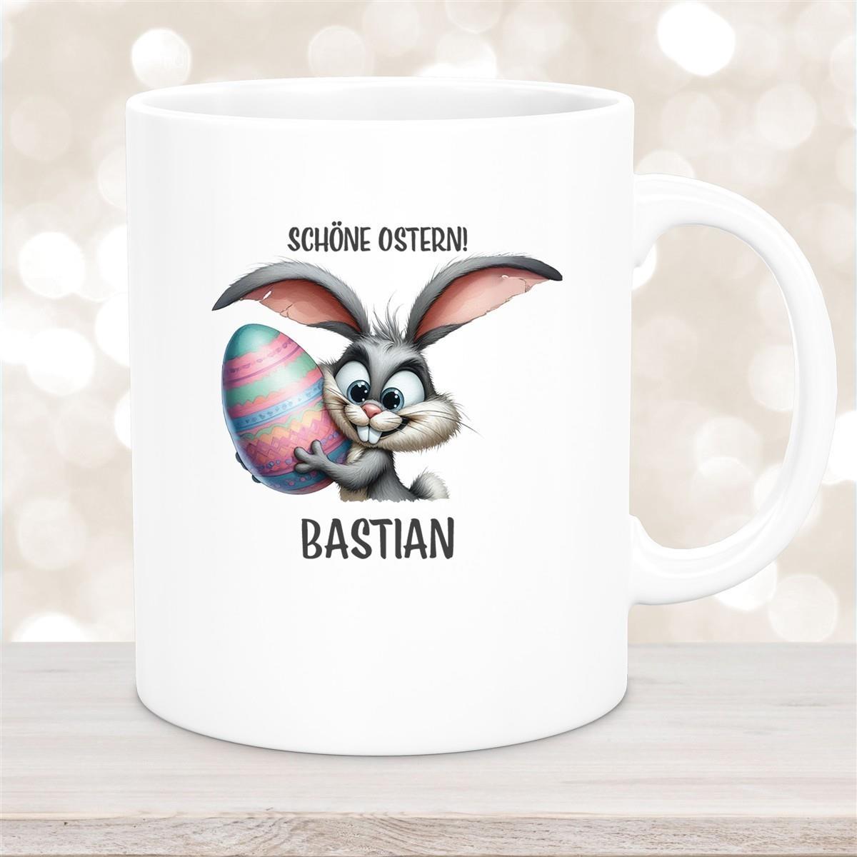 Tasse Ostern - Hase 5 Wunschnamen Keramik personalisiert versch. Farben