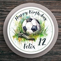 Tortenaufleger Geburtstag Fußball #4 Name & Zahl (20cm)
