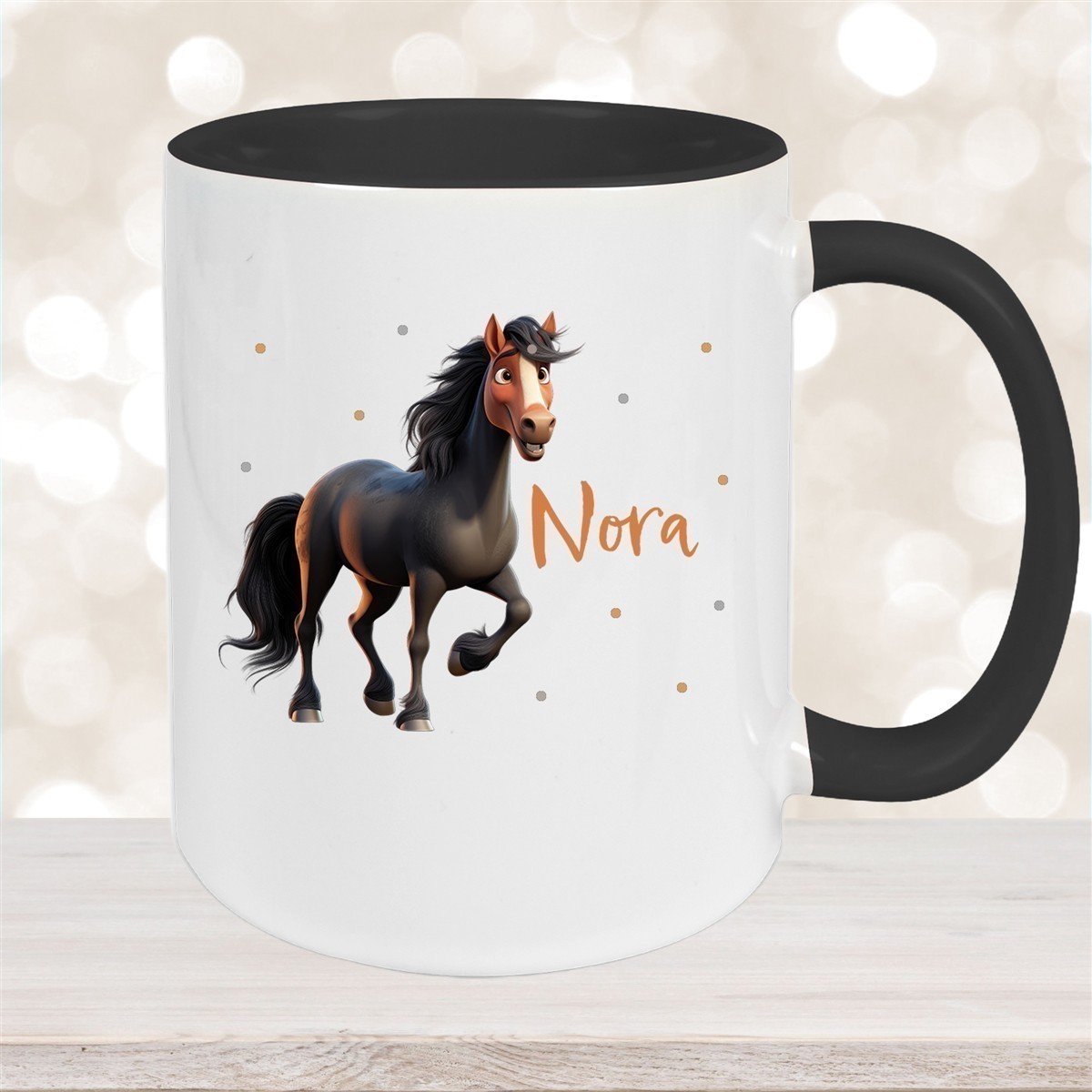 Tasse Pferd #2 Wunschname Keramik Kinderbecher personalisiert versch. Farben