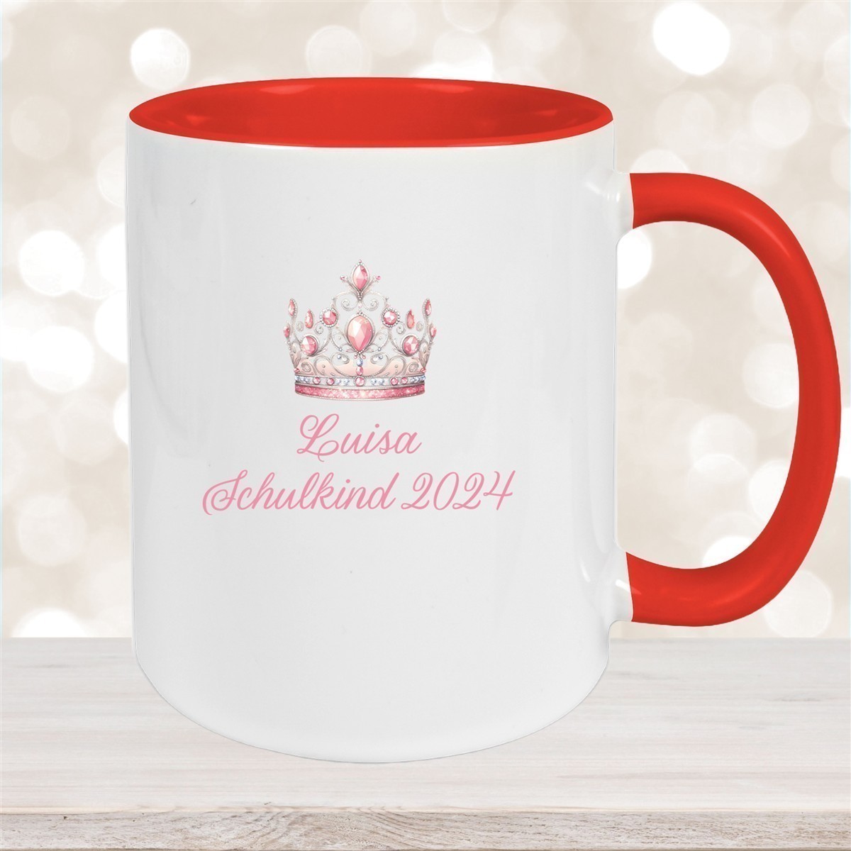 Tasse Schulkind #15 Wunschname Prinzessin#1 Keramik Kinderbecher Personalisiert versch. Farben