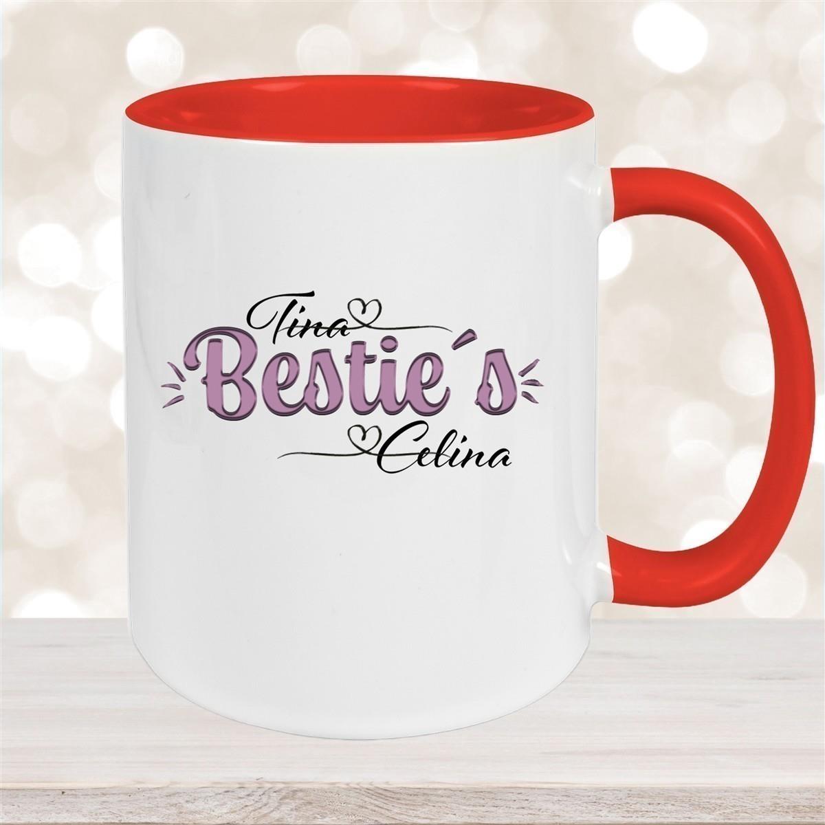 Tasse Wunschname Lieblings-Bestie 1 personalisiert Keramik Becher versch. Farben
