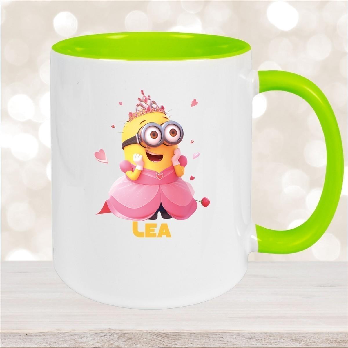 Tasse Minions Kinder Minion 7 Prinzessin Wunschname Keramik Kinderbecher personalisiert versch. Farben