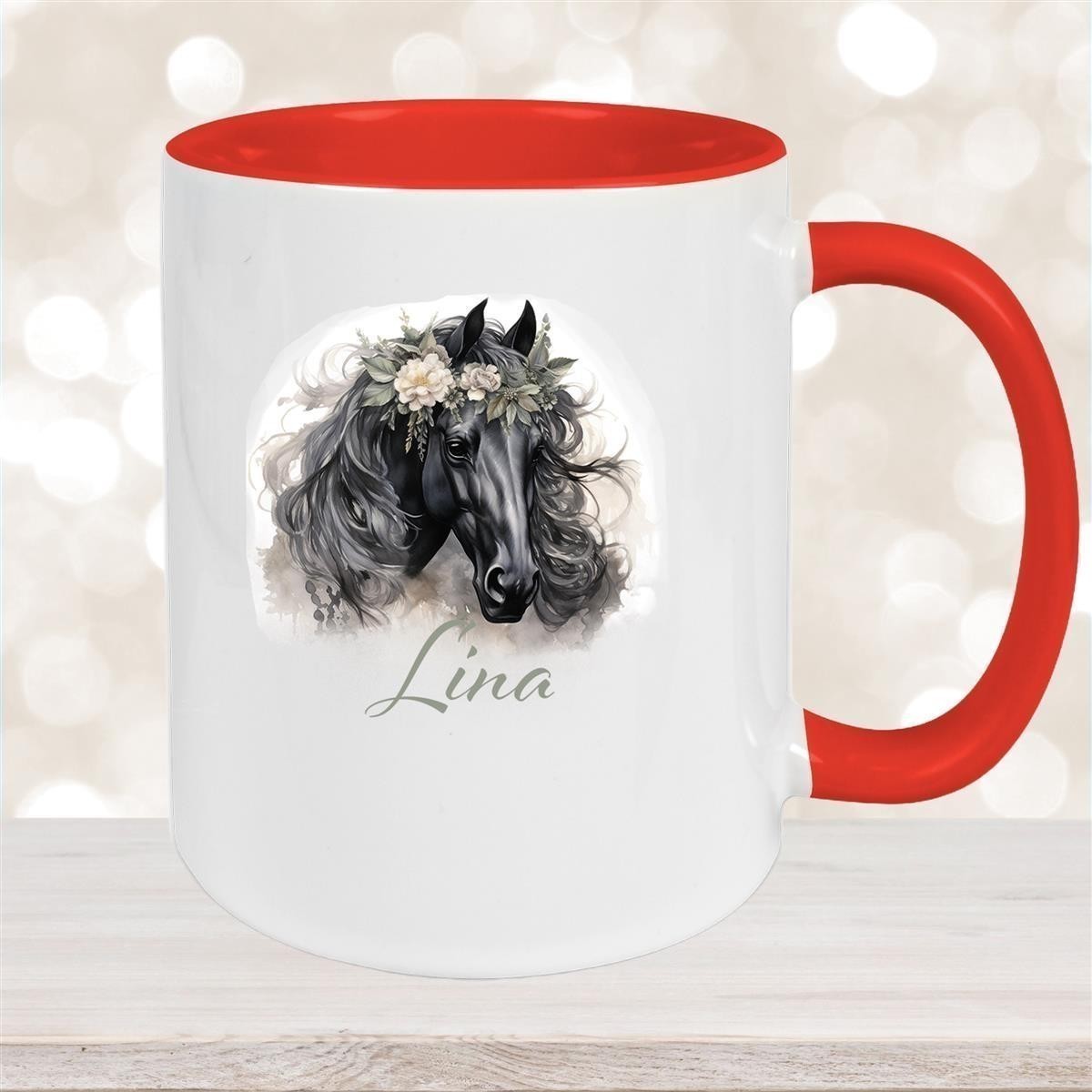Tasse Pferd #3 Wunschnam Keramik Kinderbecher personalisiert versch. Farben
