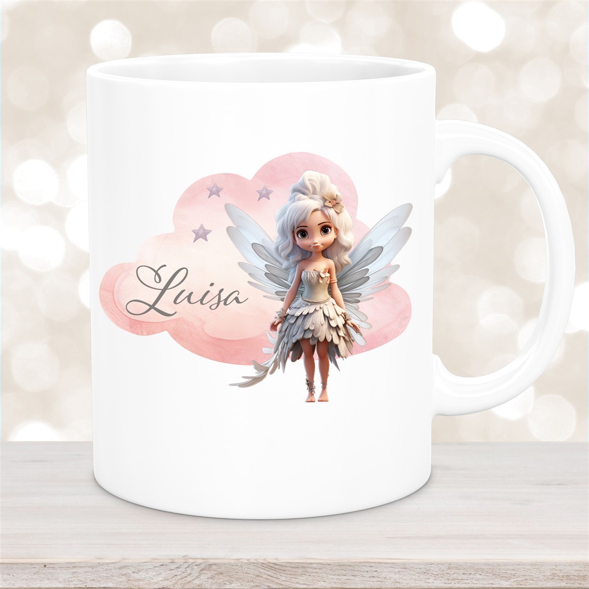 Tasse Fee #1 Wunschname Keramik Kinderbecher personalisiert versch. Farben