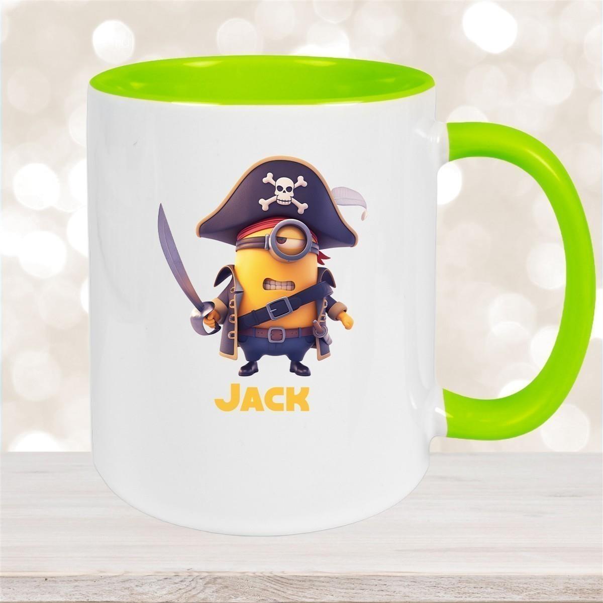 Tasse Minions Kinder Minion 1 Pirat Wunschname Keramik Kinderbecher personalisiert versch. Farben