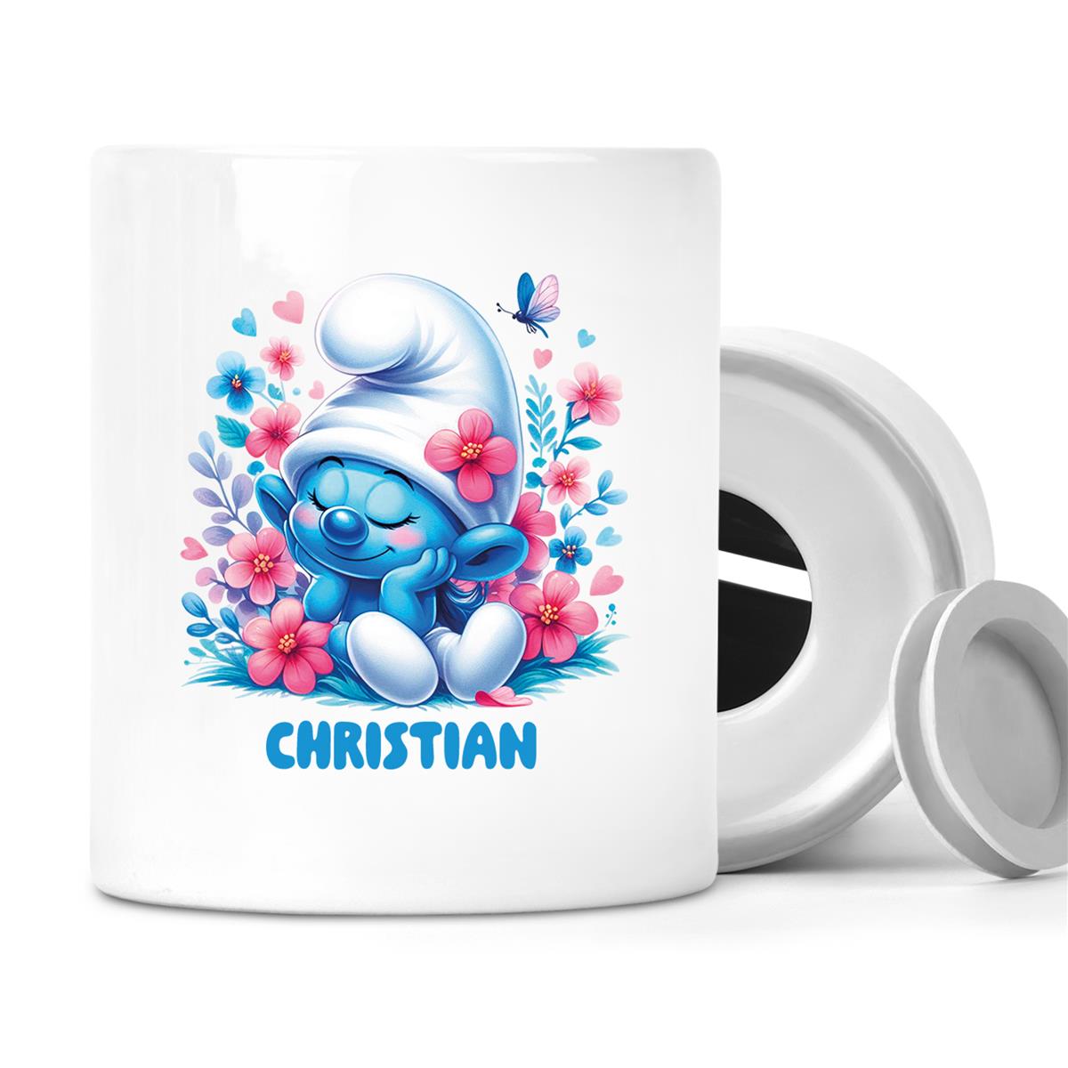 Spardose Schlumpf 1 Wunschname personalisiert