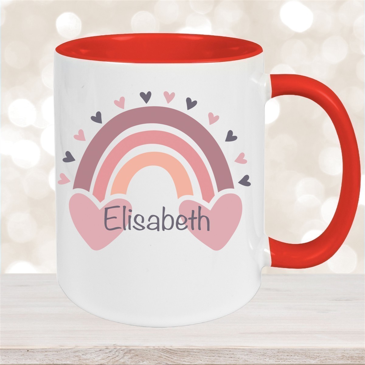 Tasse Wunschname Regenbogen #2 Keramik Kinderbecher versch. Farben