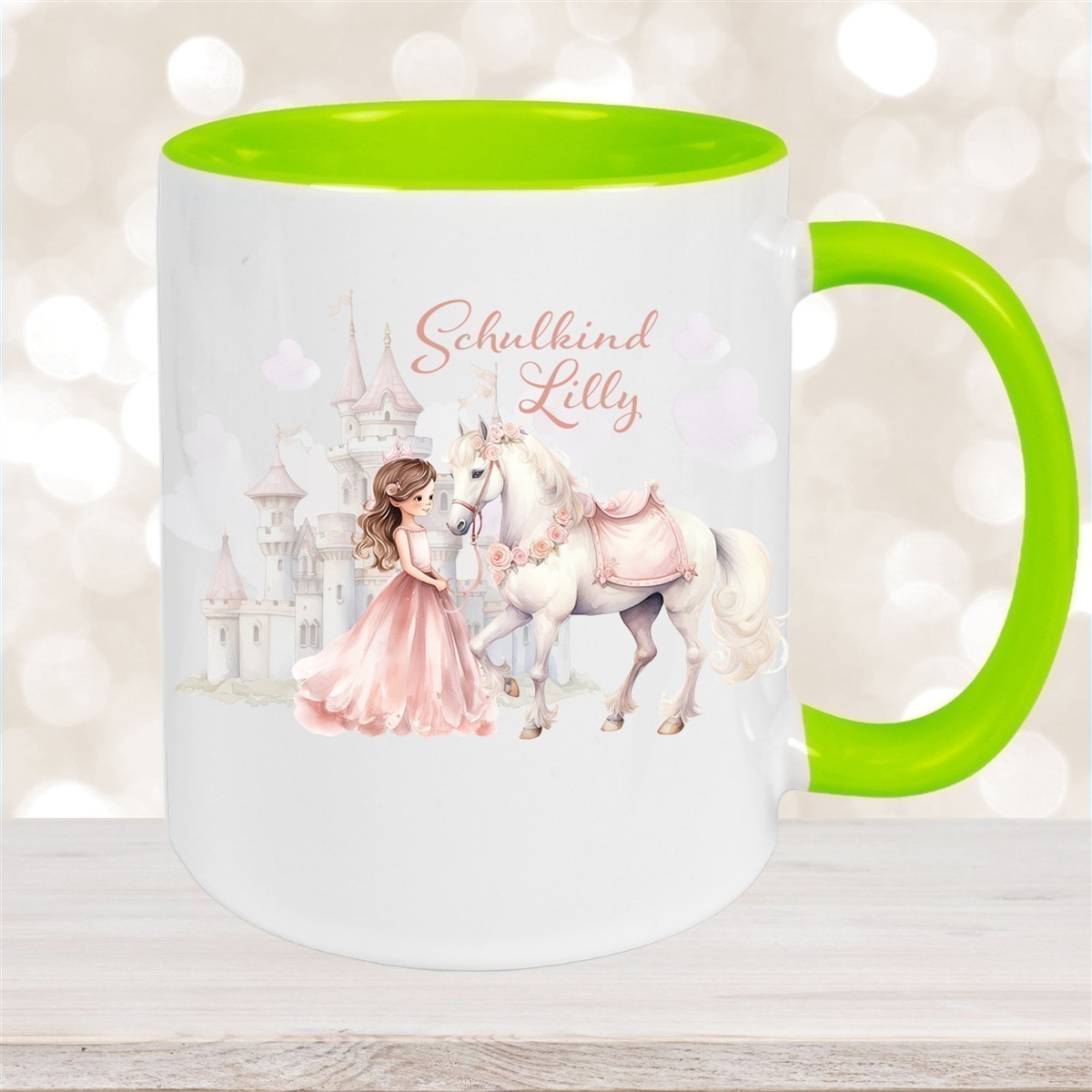 Tasse Kinder Prinzessin #1 Wunschname Keramik Kinderbecher personalisiert versch. Farben