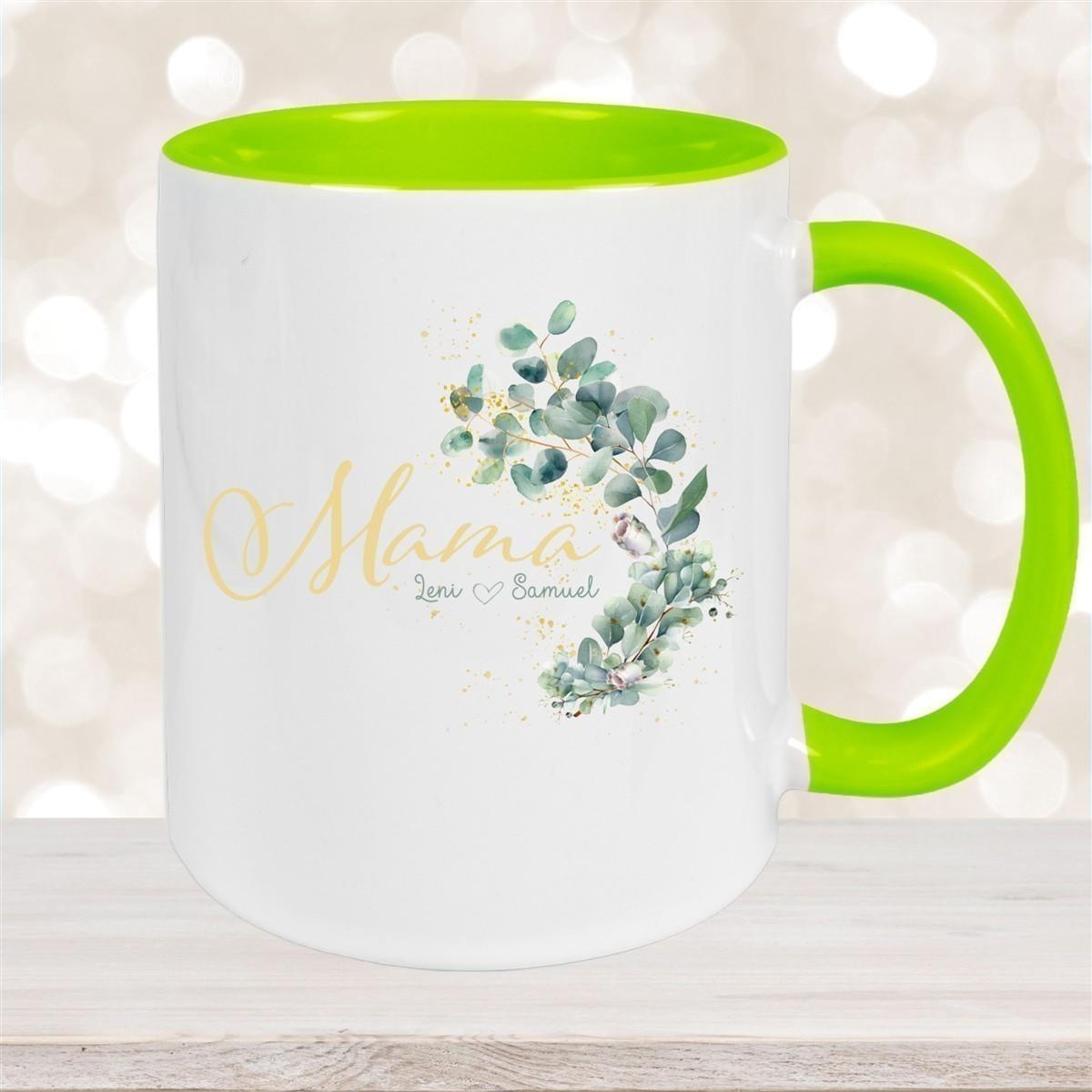 Tasse Muttertag 8 Wunschnamen Keramik Personalisiert versch. Farben