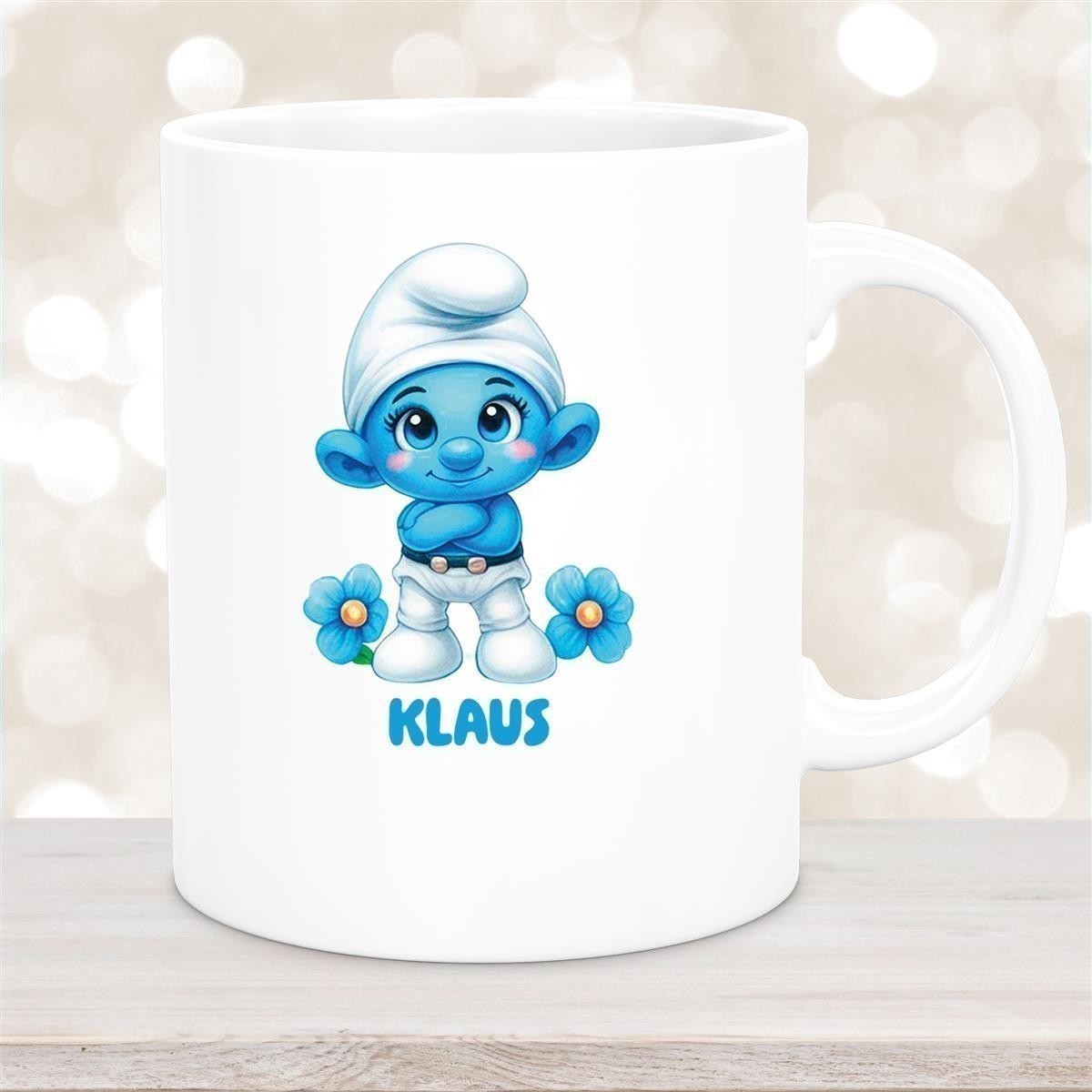 Tasse Kinder Schlumpf #3 Wunschname Keramik Kinderbecher personalisiert Weiß Tasse Kinder Schlumpf #3 Wunschname Keramik Kinderbecher personalisiert versch. Farben