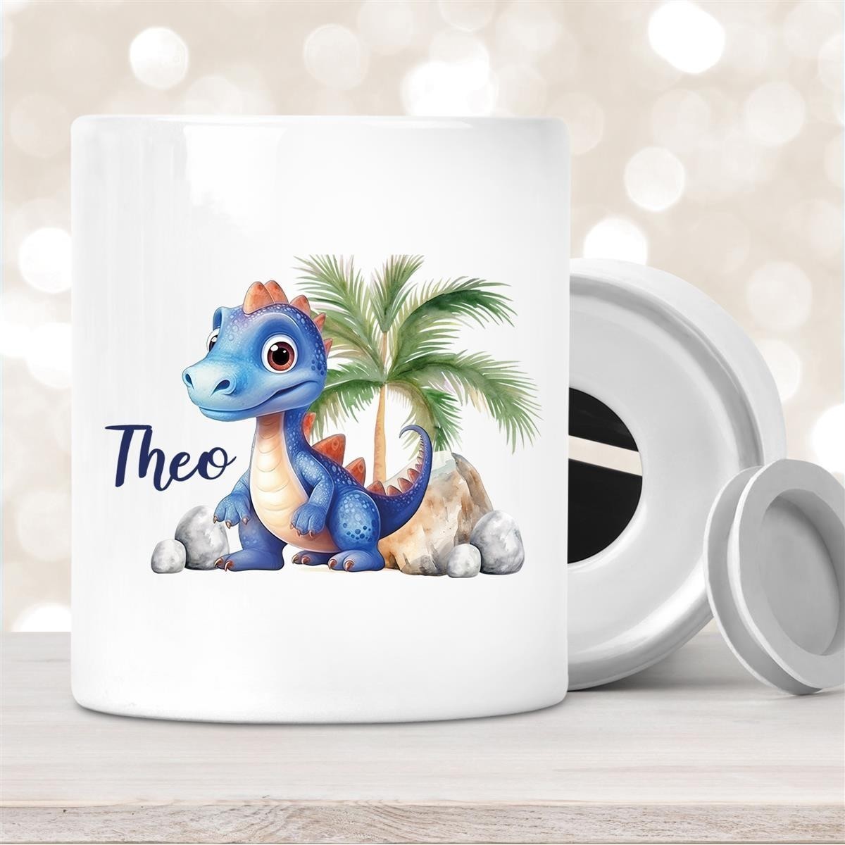 Spardose mit Wunschname Dino #8 personalisiert Spardose mit Wunschname Dino #8 personalisiert