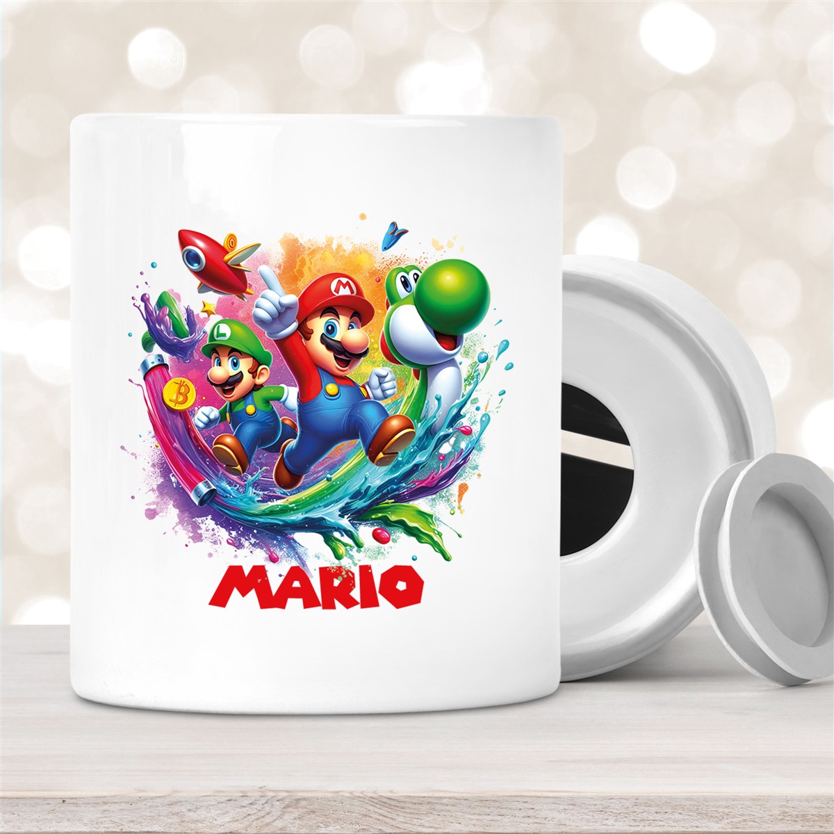 Spardose Super Mario #2 Wunschname personalisiert Spardose Super Mario #2 Wunschname personalisiert