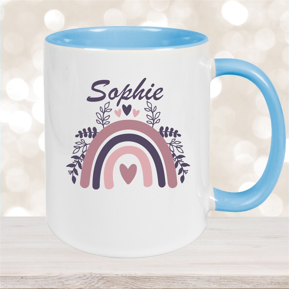 Tasse Regenbogen #8 Wunschname Keramik Kinderbecher versch. Farben