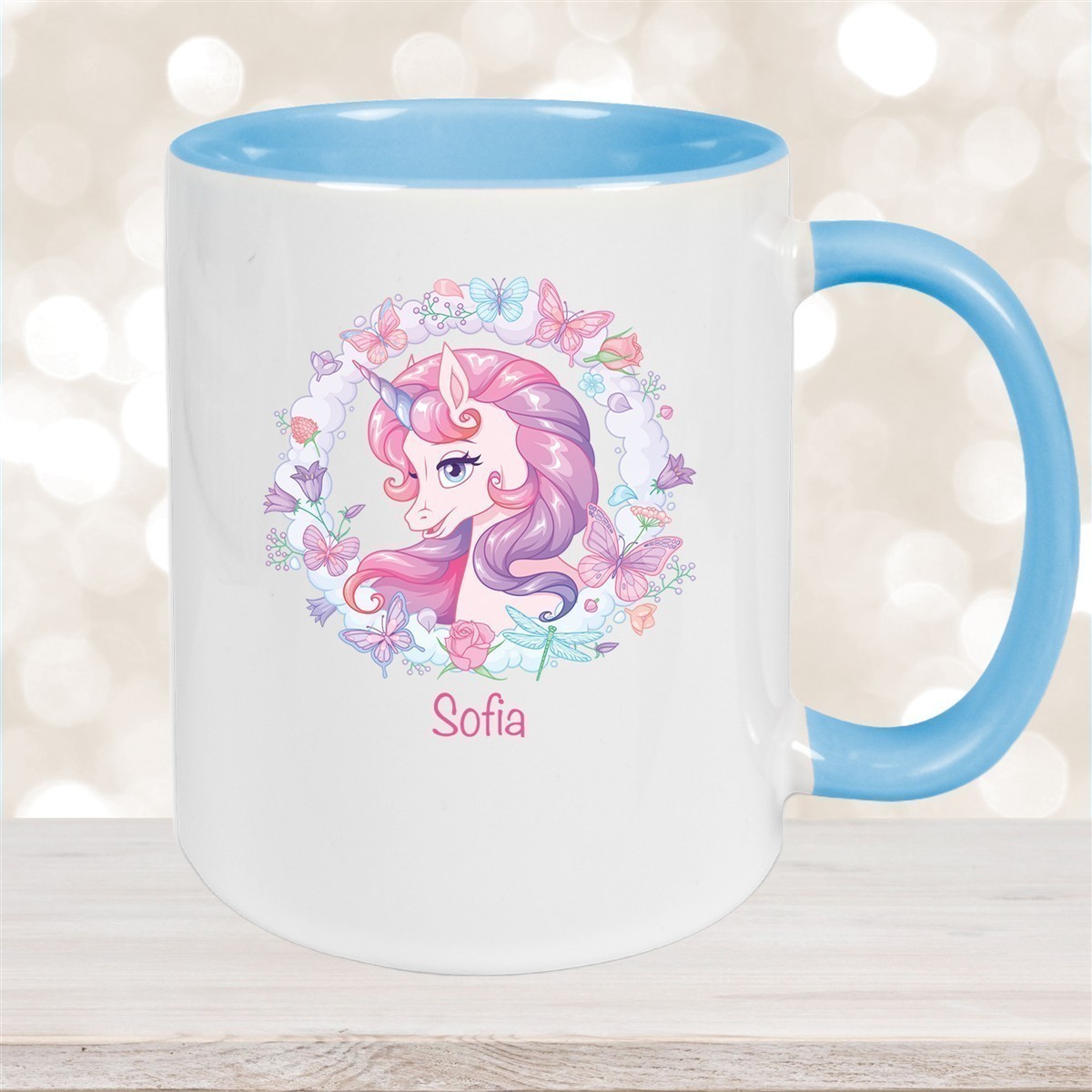 Tasse Wunschname Einhorn #1 Keramik Kinderbecher personalisiert versch. Farben