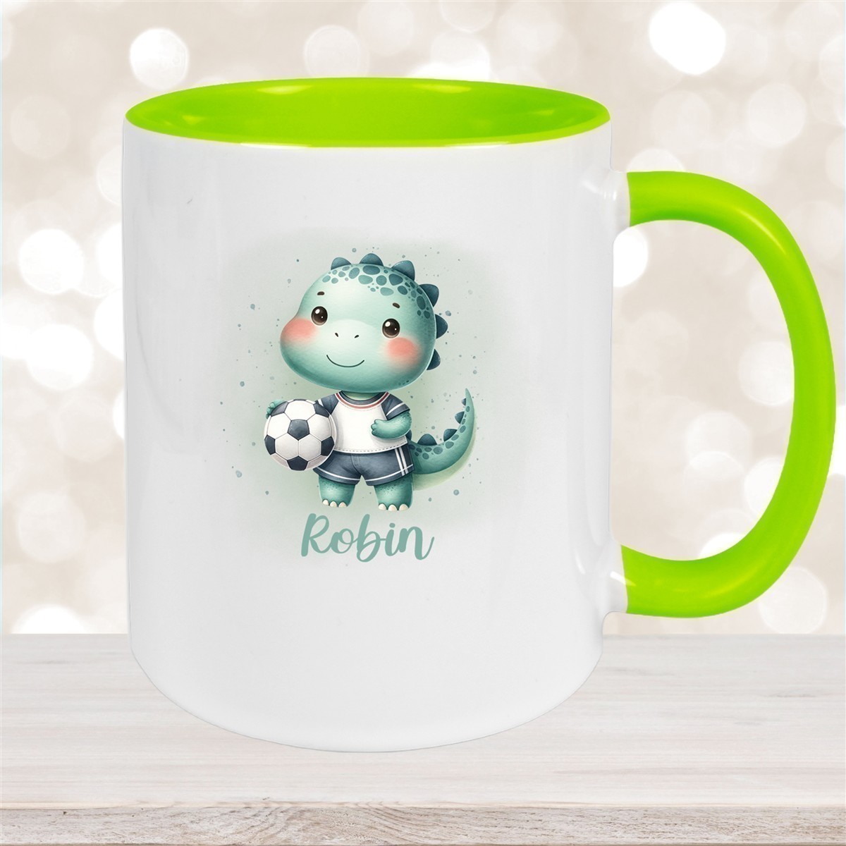 Tasse Wunschname Fußball #15 Personalisiert Keramik Kinderbecher versch. Farben