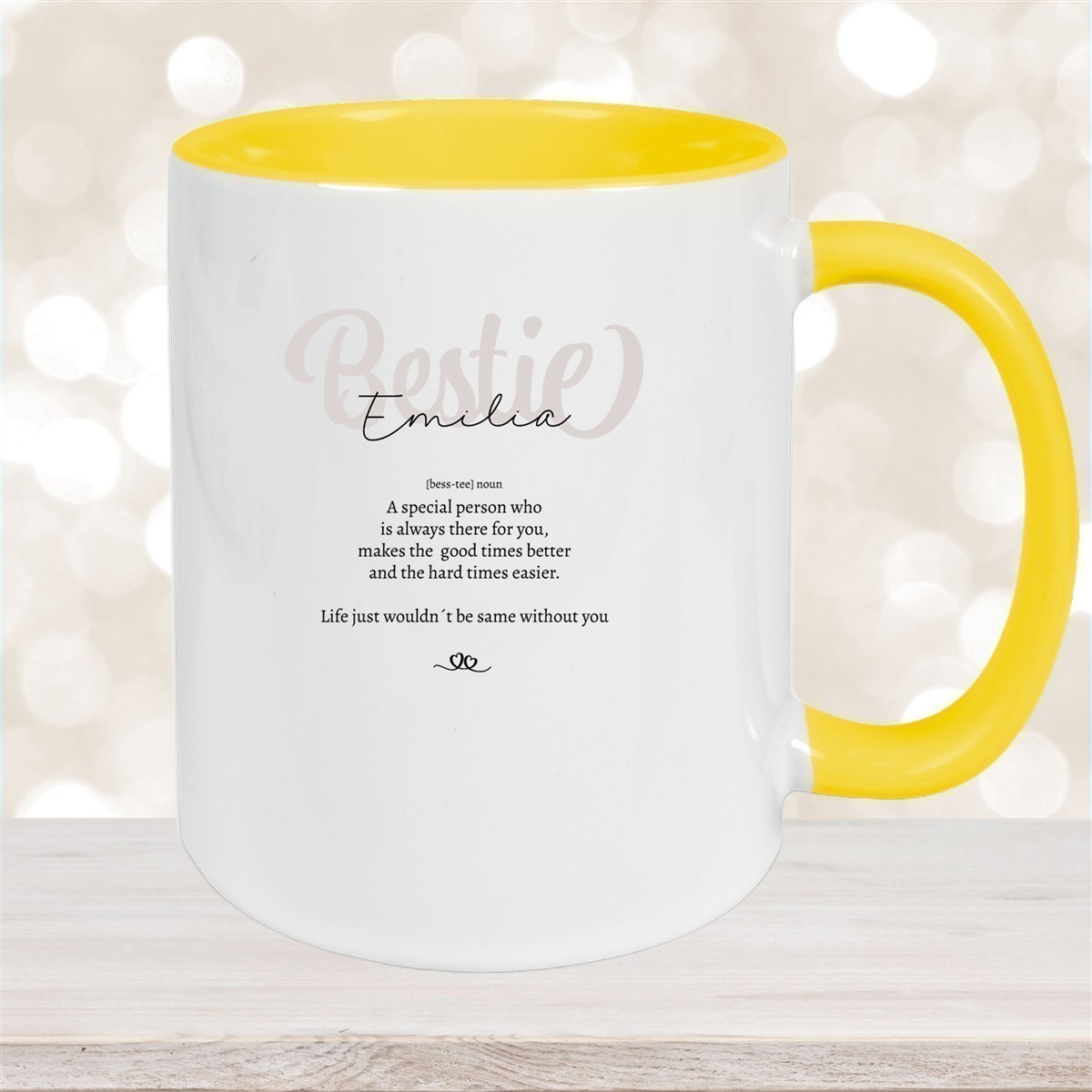 Tasse Wunschname Lieblings-Bestie #2 personalisiert Keramik Becher versch. Farben