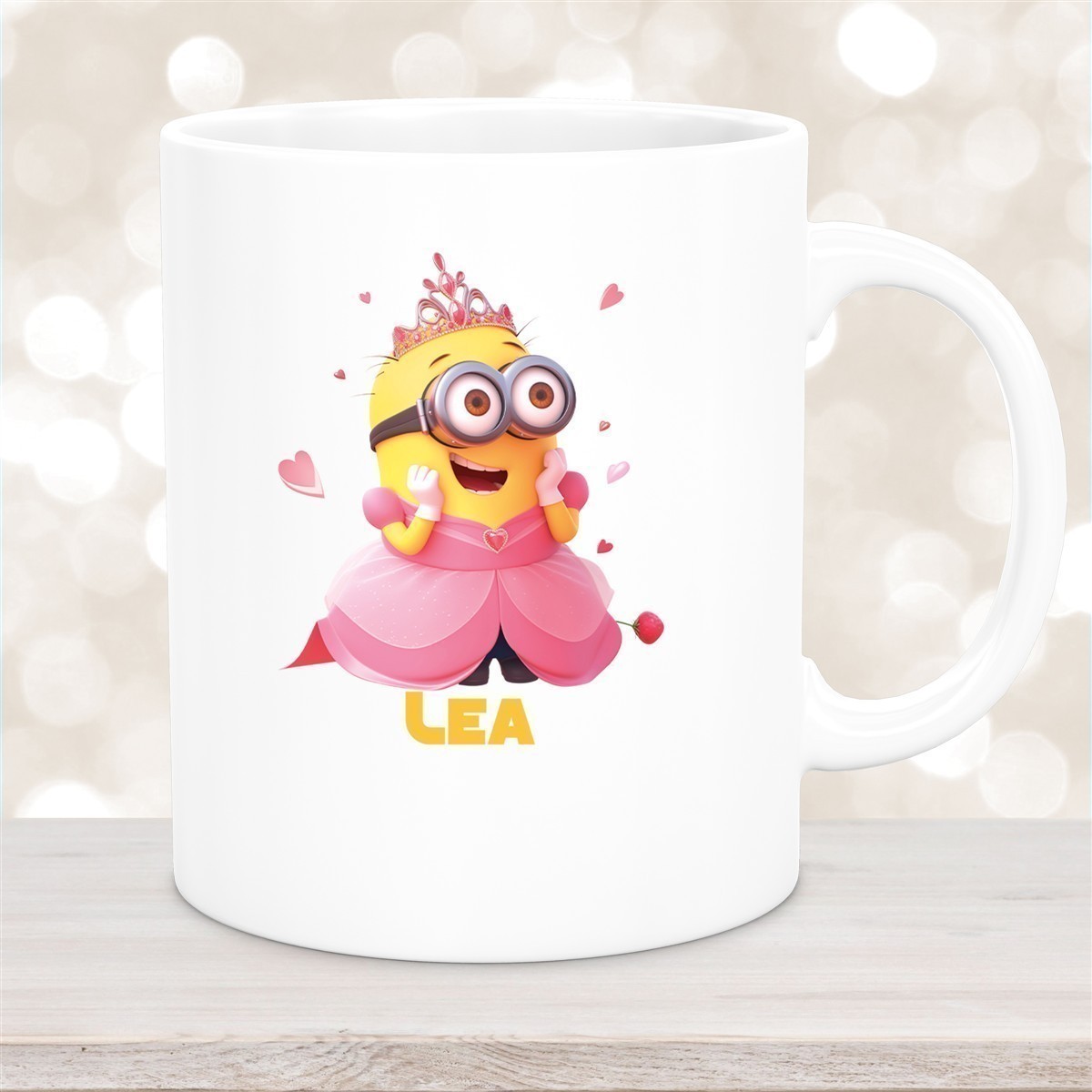 Tasse Minions Kinder Minion #7 Prinzessin Wunschname Keramik Kinderbecher personalisiert Weiß Tasse Minions Kinder Minion #7 Prinzessin Wunschname Keramik Kinderbecher personalisiert versch. Farben