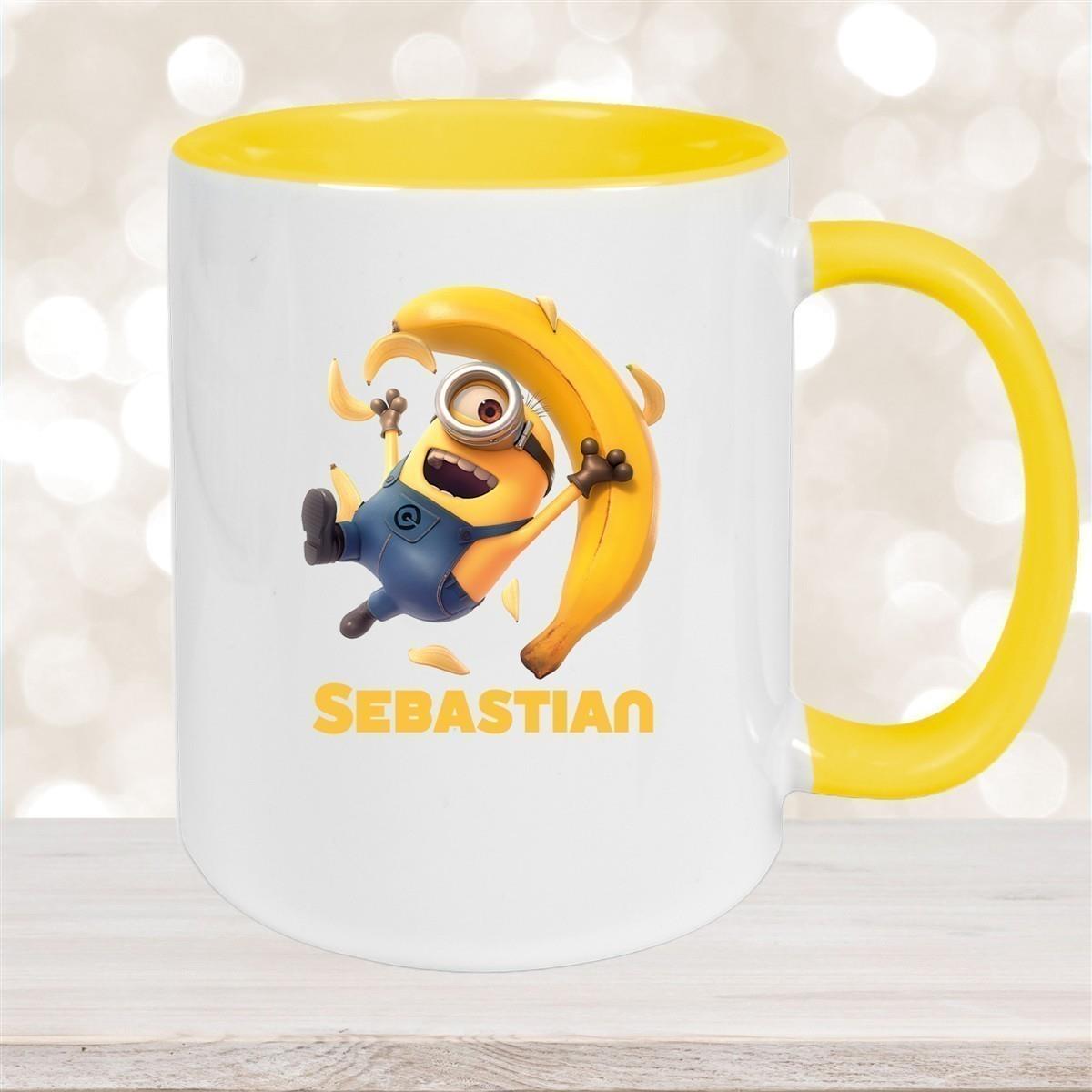 Tasse Minions Kinder Minion 2 Banana Wunschname Keramik Kinderbecher personalisiert versch. Farben