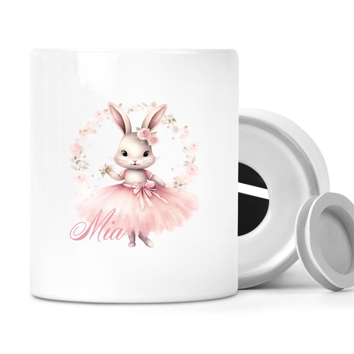 Spardose mit Wunschname Ballerina 5 personalisiert