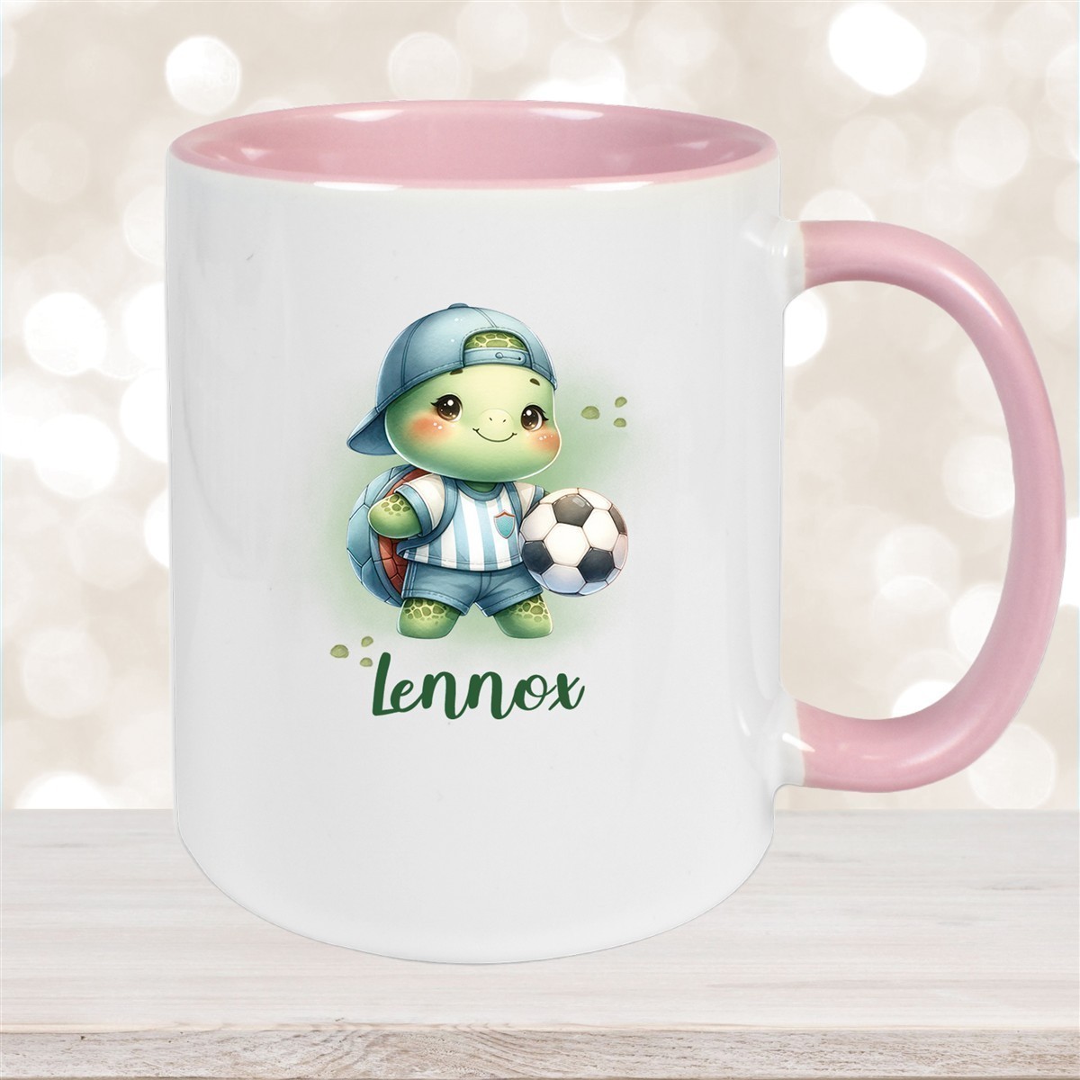 Tasse Wunschname Fußball #14 Personalisiert Keramik Kinderbecher versch. Farben