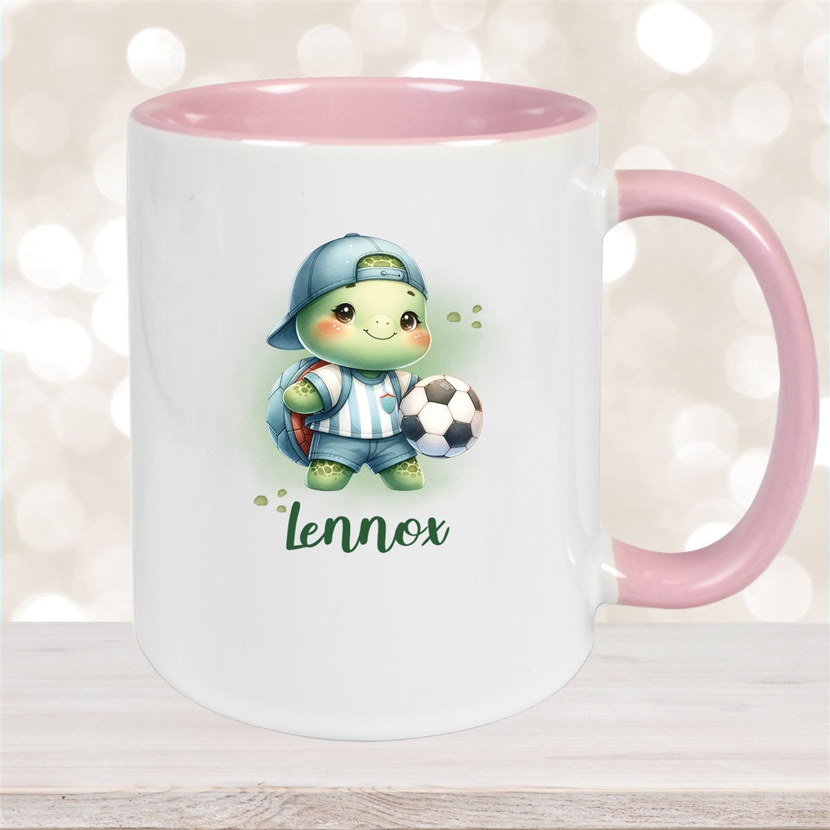 Tasse Wunschname Fußball #14 Personalisiert Keramik Kinderbecher versch. Farben
