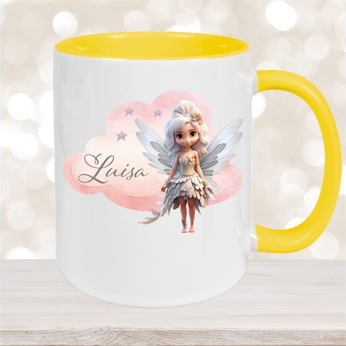 Tasse Fee #1 Wunschname Keramik Kinderbecher personalisiert versch. Farben