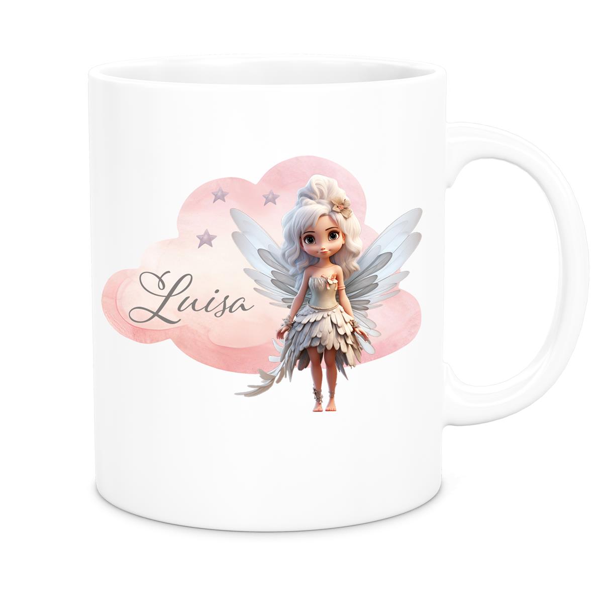 Tasse Fee 1 Wunschname Keramik Kinderbecher personalisiert versch. Farben