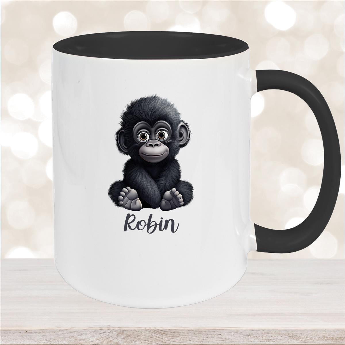 Tasse Wunschname Gorilla 1 Keramik Kinderbecher versch. Farben