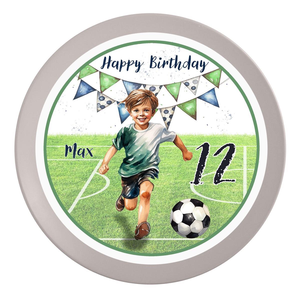 Tortenaufleger Geburtstag Fußball 6 Name & Zahl (20cm)