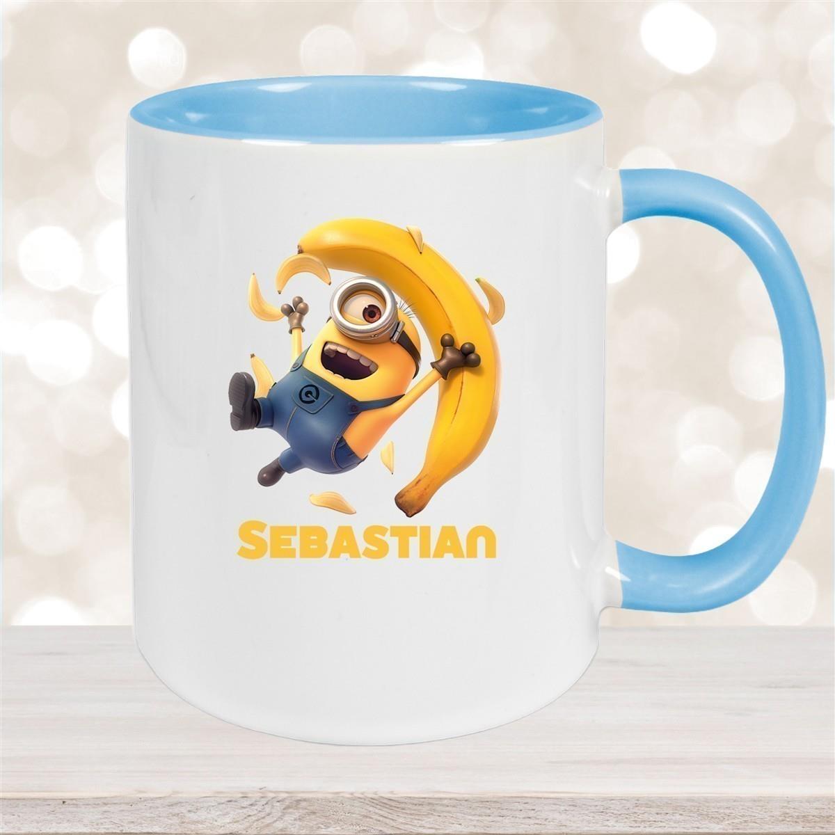 Tasse Minions Kinder Minion 2 Banana Wunschname Keramik Kinderbecher personalisiert versch. Farben