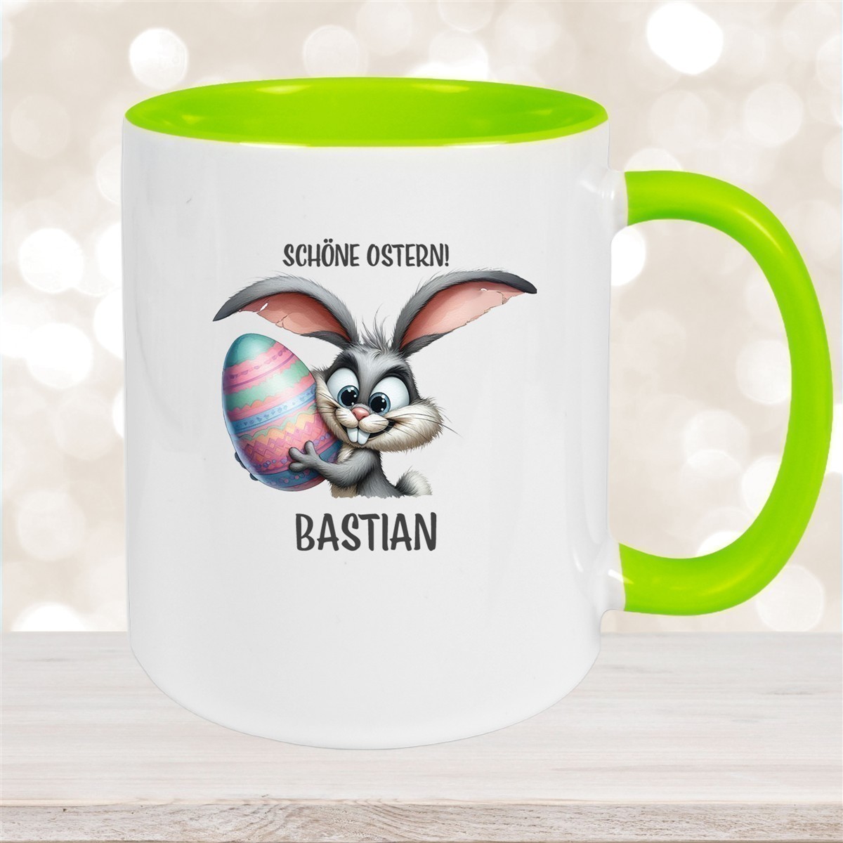 Tasse Ostern - Hase #5 Wunschnamen Keramik personalisiert versch. Farben